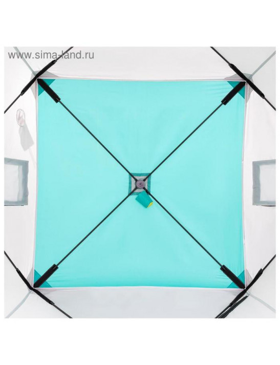 Палатка зимняя PREMIER куб, 1,5 × 1,5 м, цвет biruza/gray