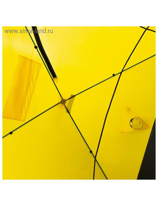 Палатка зимняя «ТОНАР» Helios EXTREME V2.0 куб (широкий вход), 1,8 × 1,8 м, цвет жёлтый/чёрный