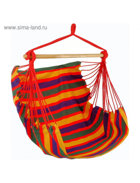 Гамак-кресло со спинкой, 100 х 150 х 130 см, хлопок, цвета МИКС