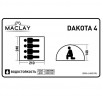 Палатка туристическая DAKOTA 4, размер 210 х 240 х 140 см, 4-местная, двухслойная