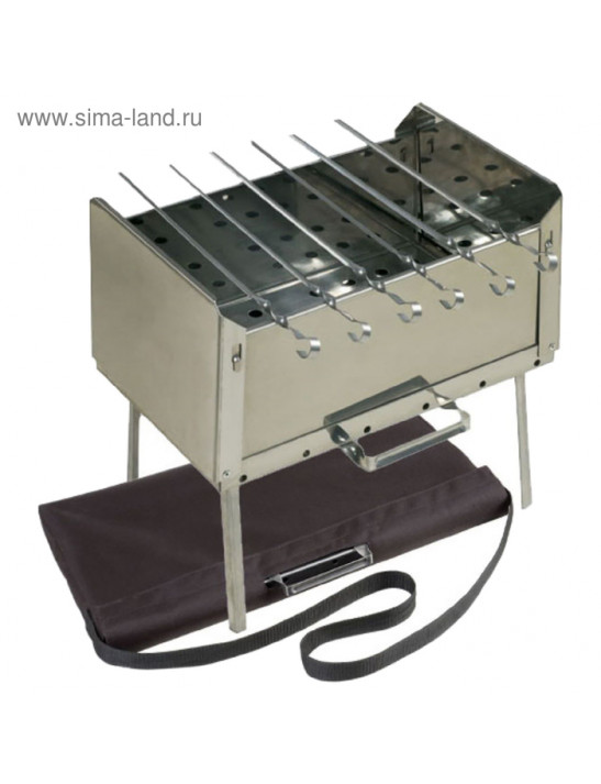 Мангал-дипломат, сталь 1,5 мм, 6 шампуров 39 см, с сумкой, размер 41 x 28 x 21 см