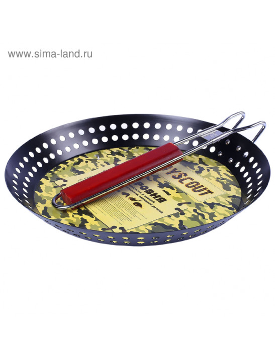 Жаровня для морепродуктов и овощей с антипригарным покрытием, складная ручка, 53 х 30 х 3 см, цвета микс