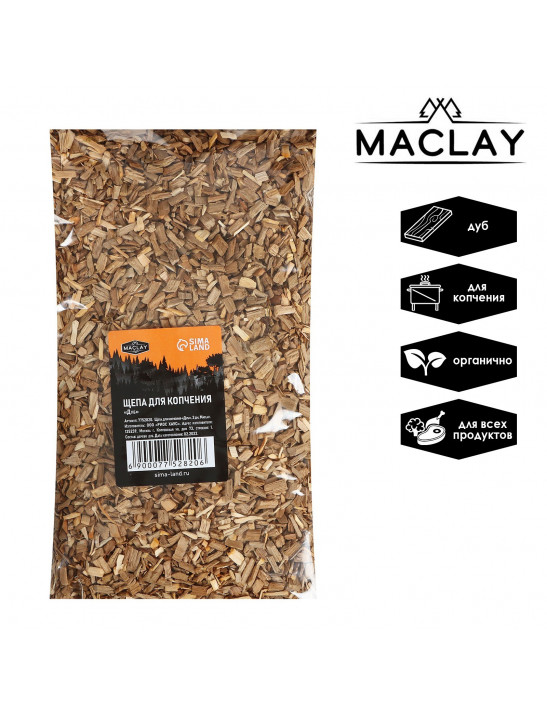 Щепа для копчения «Дуб», 460±30 г, Maclay