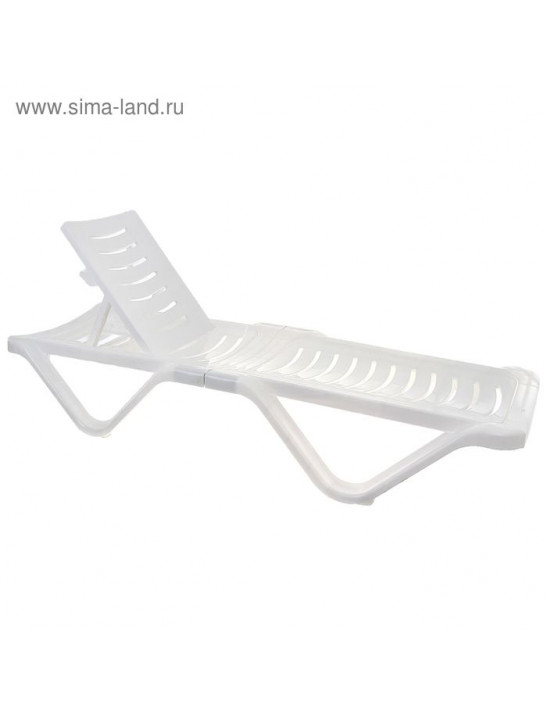 Шезлонг, размер 192 х 62 х 32, цвет белый